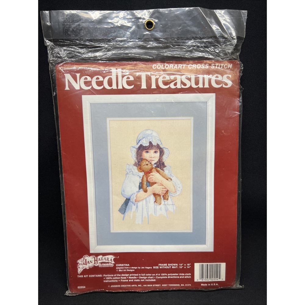 Vtg Jan Hagara "Christina" NEEDLE TREASURES Corlorart Counted Cross Stitch 02554